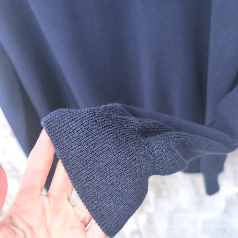 VTG 90's Polo Ralph Lauren Blue V Stitch Heavyweight Ribbed Cotton Men's L Navy
